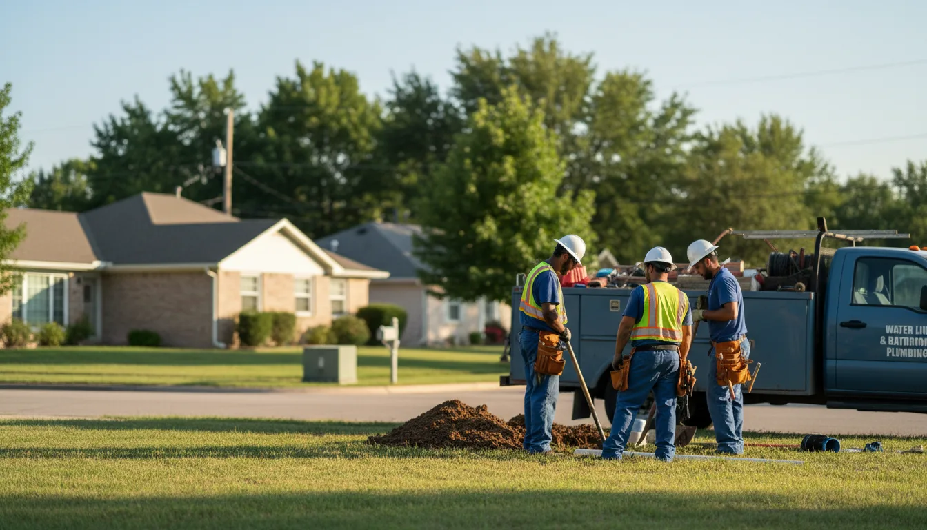 Residential water line and bathroom plumbing service in Charlotte, IA